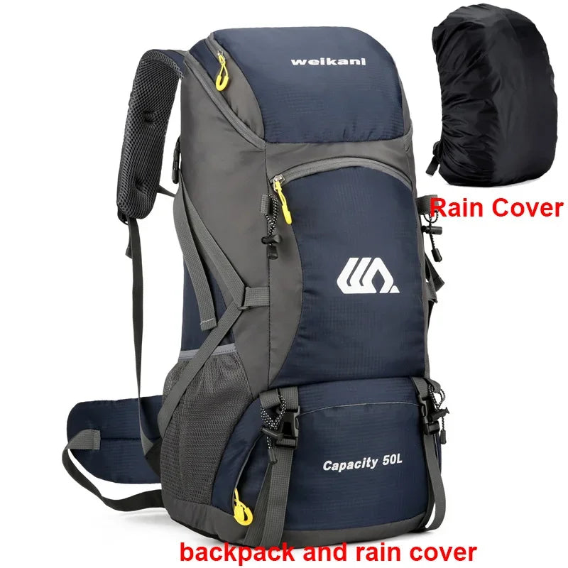 50L Travel Backpack Waterproof Hiking Camping Bag Unisex Outdoor Gear