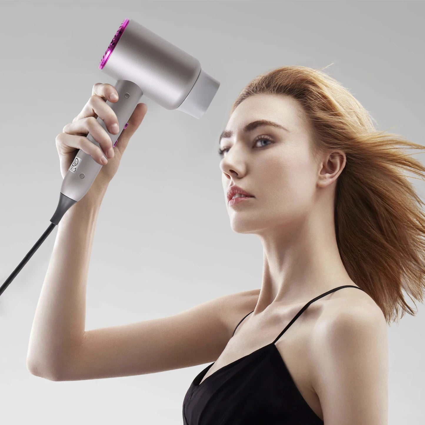Bymaocar Negative Ion Hair Dryer 1600W Cold And Hot Air With 3 Gear