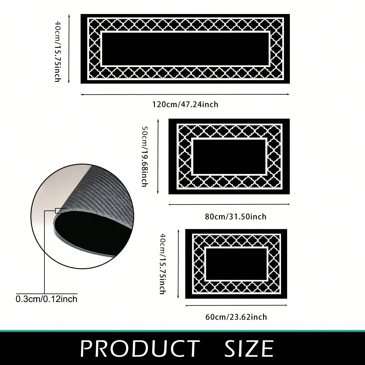 Anti Slip Anti Oil Kitchen Mat Minimalist Rectangle Waterproof Dirt Resistant Carpet For Living Room And Bedroom