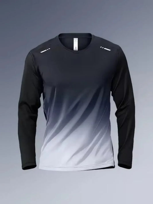 Mens Long Sleeve Fitness Tee Quick Dry Running Top