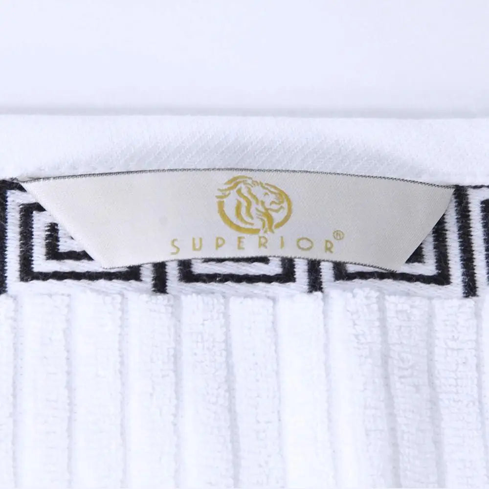 Premium Cotton Towel Set Six Piece Greek Pattern Towels