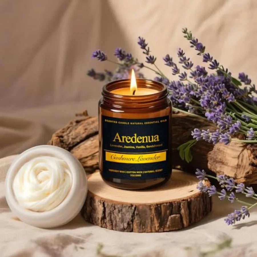Cashmere Lavender Soy Candle 7oz for Home Fragrance 50 Hour Burn Time Bedroom