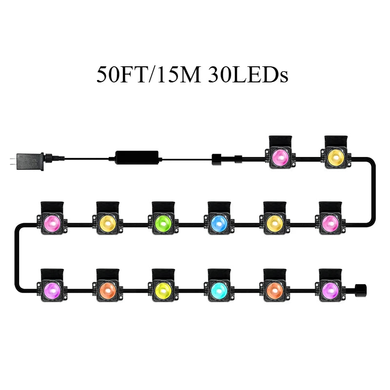 MIMIRGB Smart Eave Lights IP67 Waterproof LED String Lights Christmas Decor