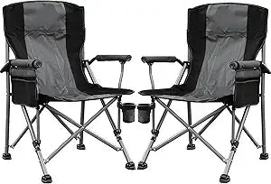 Durable Outdoor Aluminum Folding Chair With High Back Padding Up To 350 Lbs