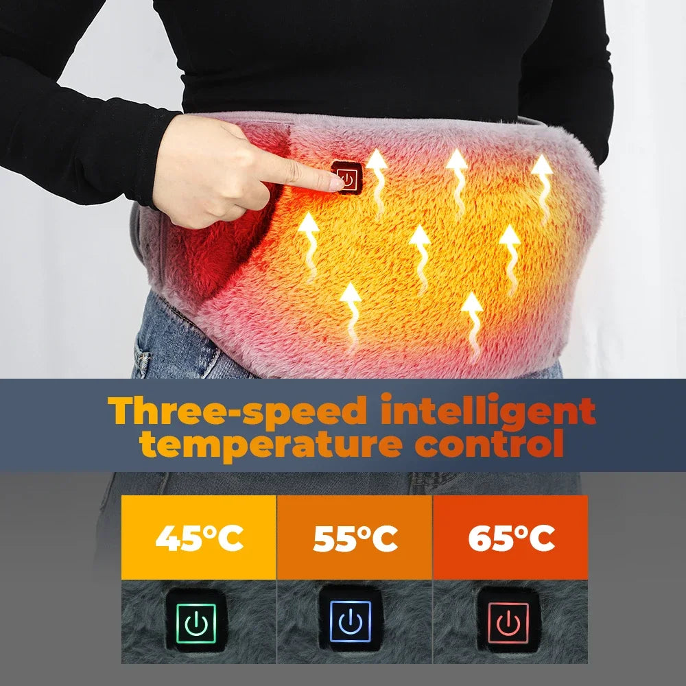 US Stock Cold Proof Uterus Warming Belt Heated Waist Warmer Graphene Heating