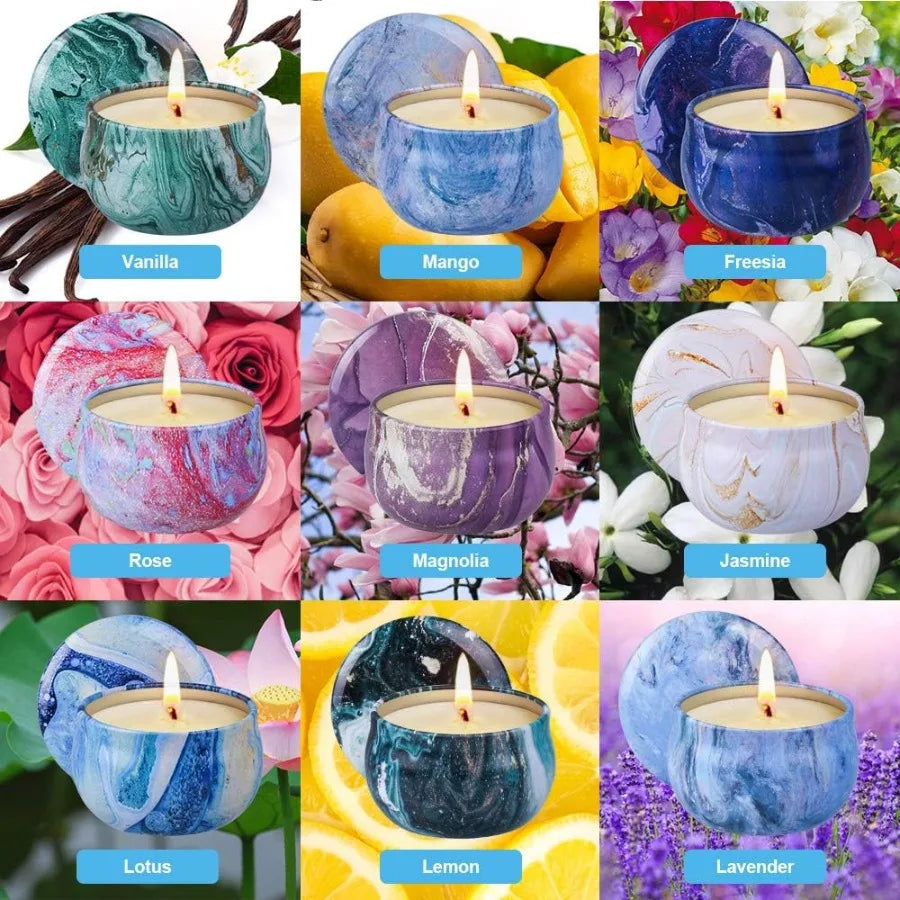 Scented Candles Gift Set For Women 9 Pack Soy Wax With Essential Oils Lavender
