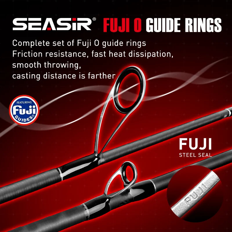 SeaSir Repeater Spinning And Casting Rod With Fuji O Guide Rings 2A Cork Drag