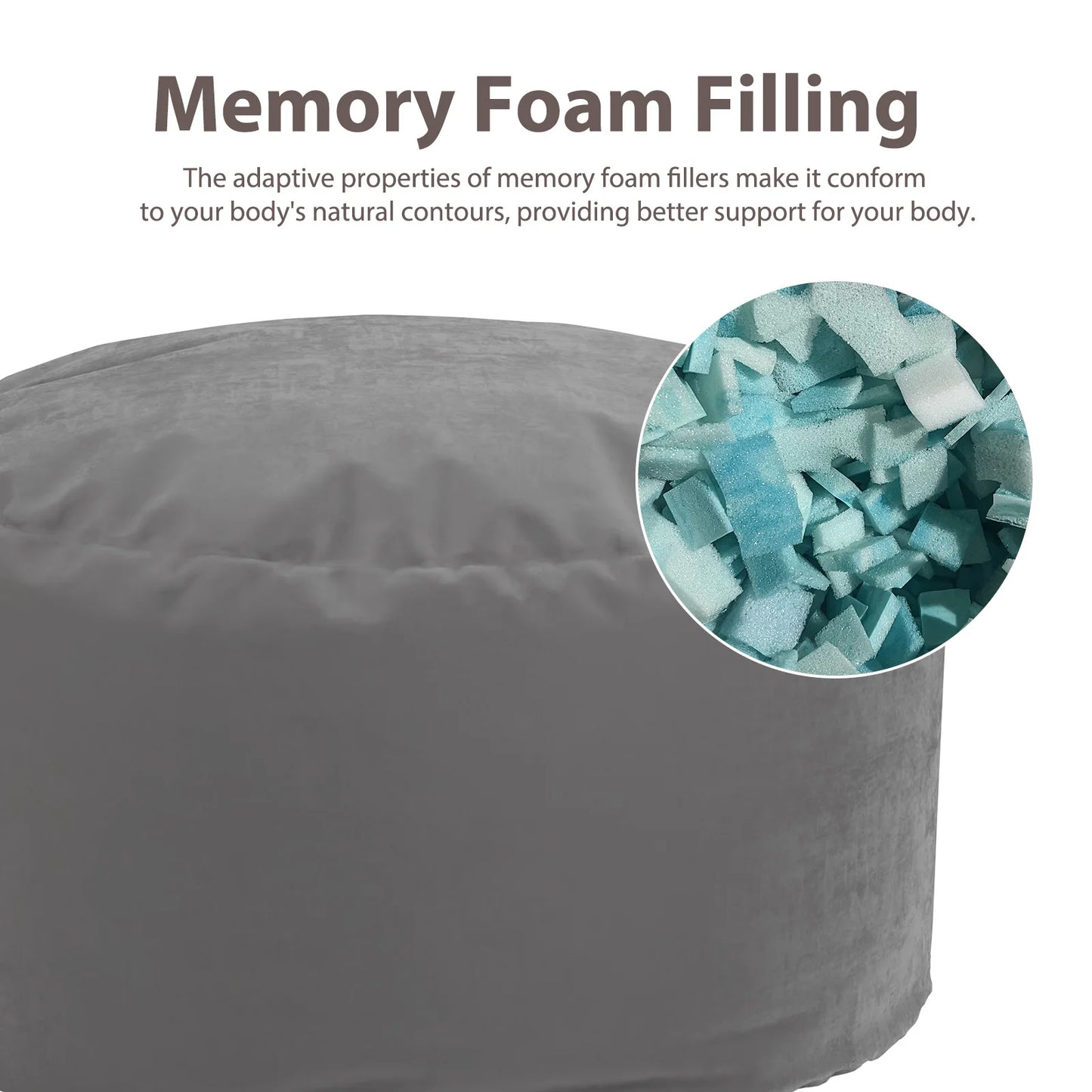 Oversized Bean Bag Chair For Gaming And Reading Foam Filled With Removable Cover