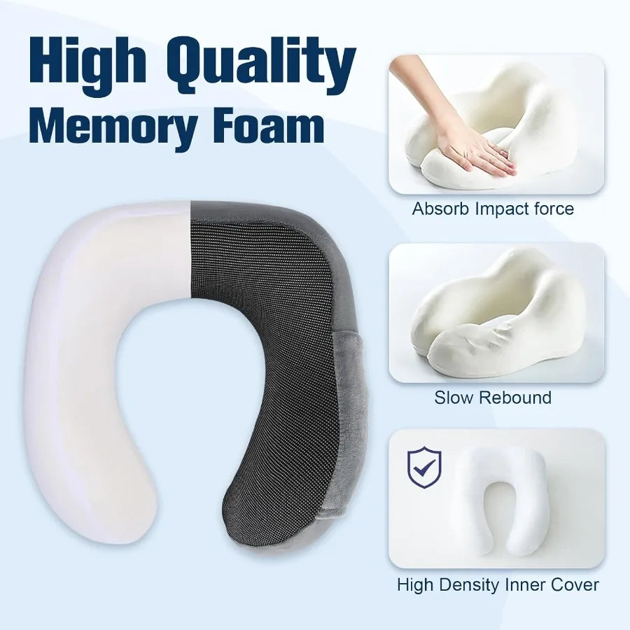 Memory Foam Travel Neck Pillow With Adjustable Design Portable Plane Accessory For Comfort