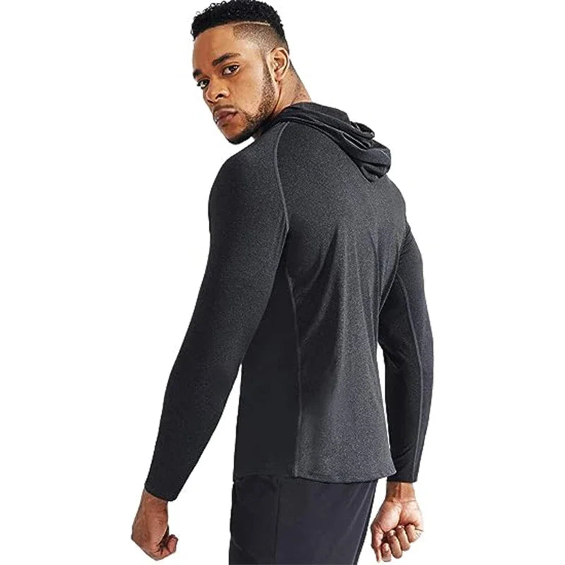 Sport Hoodies Jacket Men Gym Fitness Muscle Sweatshirt Sportswear Workout Athletic Pullovers Training Running Tracksuirts Men