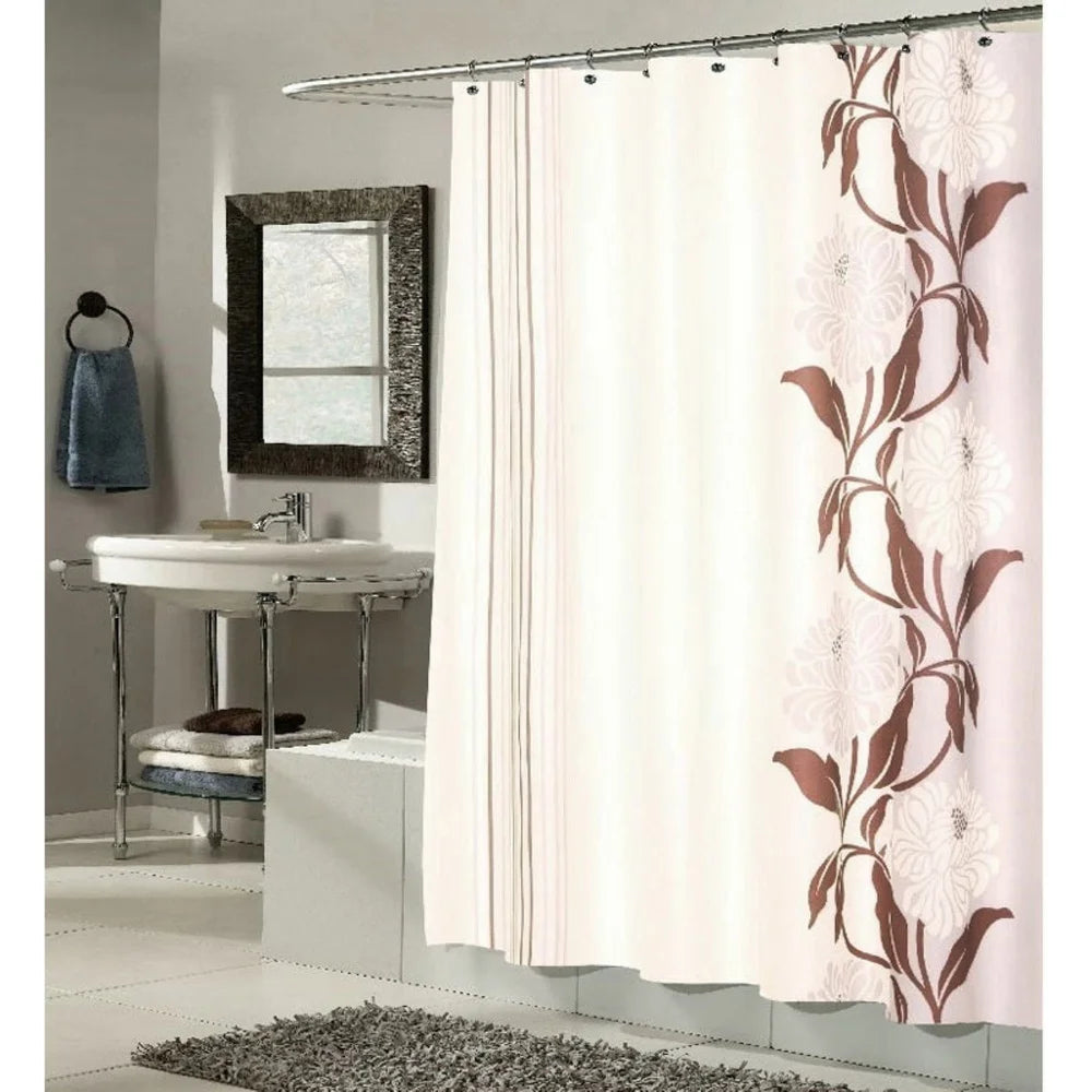 Durable Water Resistant Polyester Shower Curtain 70x72 Machine Washable With Unique Design And Matching Window Curtain