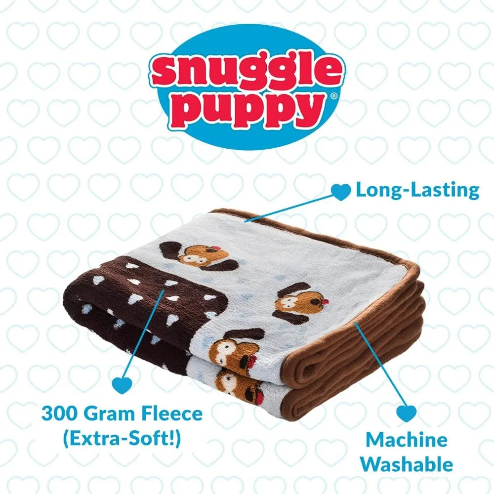Snuggle Puppy Blanket for Pets - Cozy Dog Blanket for Small Dogs - Machine Washable Dog Blanket in Blue