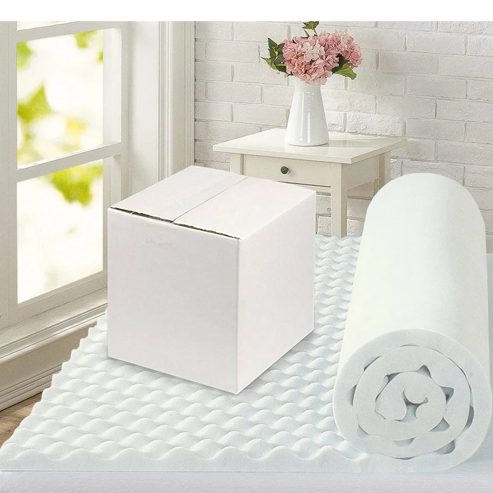 Twin Convoluted Foam Mattress Topper With Cooling Technology For Pressure Relief