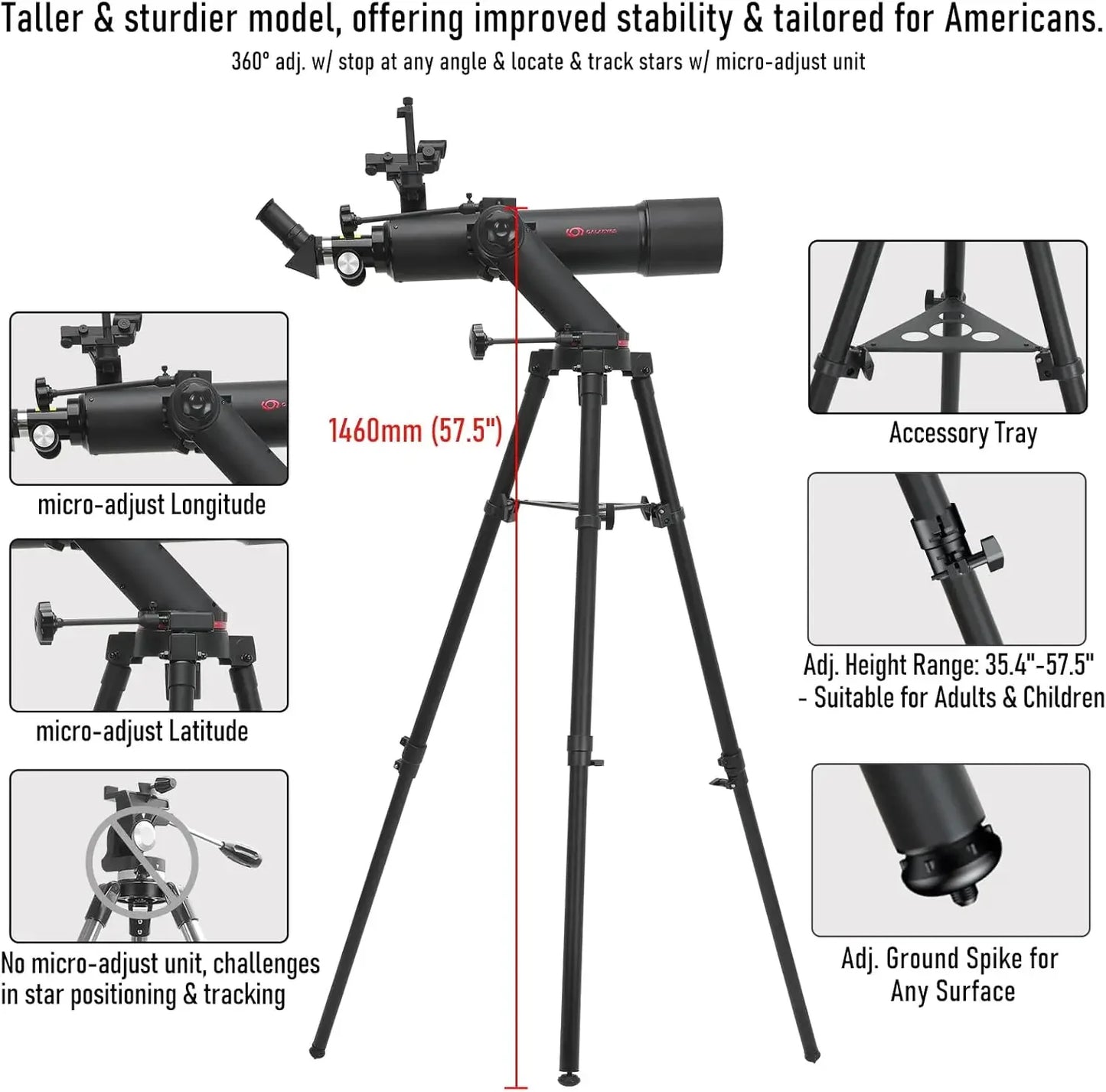 100mm Aperture 600mm Focal Length High Powered Telescope With Star Finding System For iOS Android Smartphone