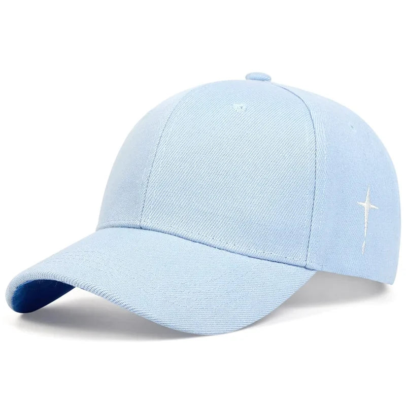 Unisex Cross Embroidery Snapback Baseball Cap Adjustable