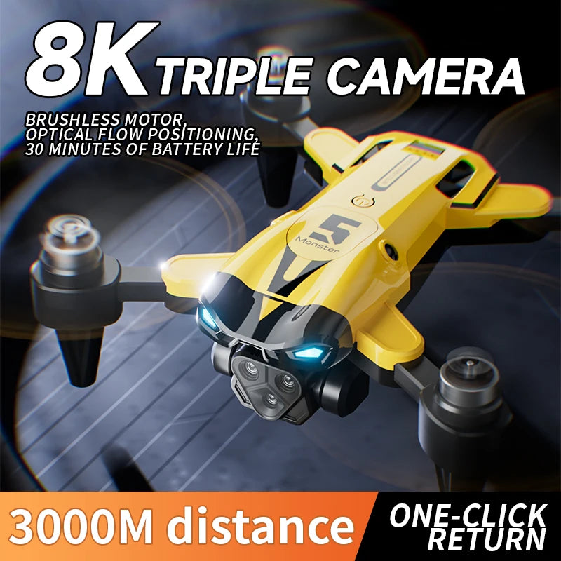 KBDFAC M5 Max Drone 8K And 4K Camera Optical Flow Brushless Quadcopter