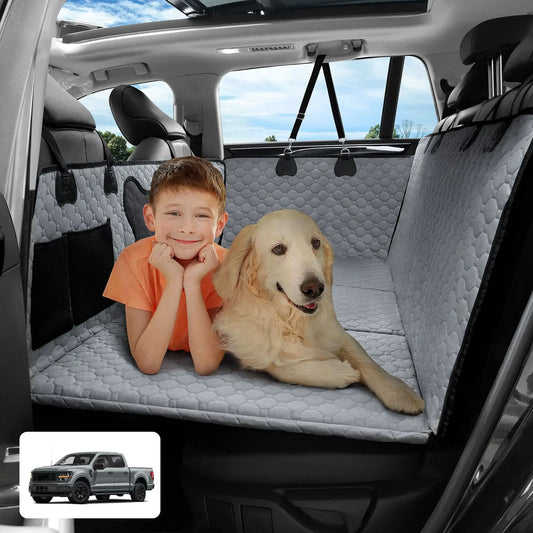 Gray Bone Shaped Dog Car Seat Cover 60 x 30 Inches Universal Fit For Cars SUVs Protects Seats