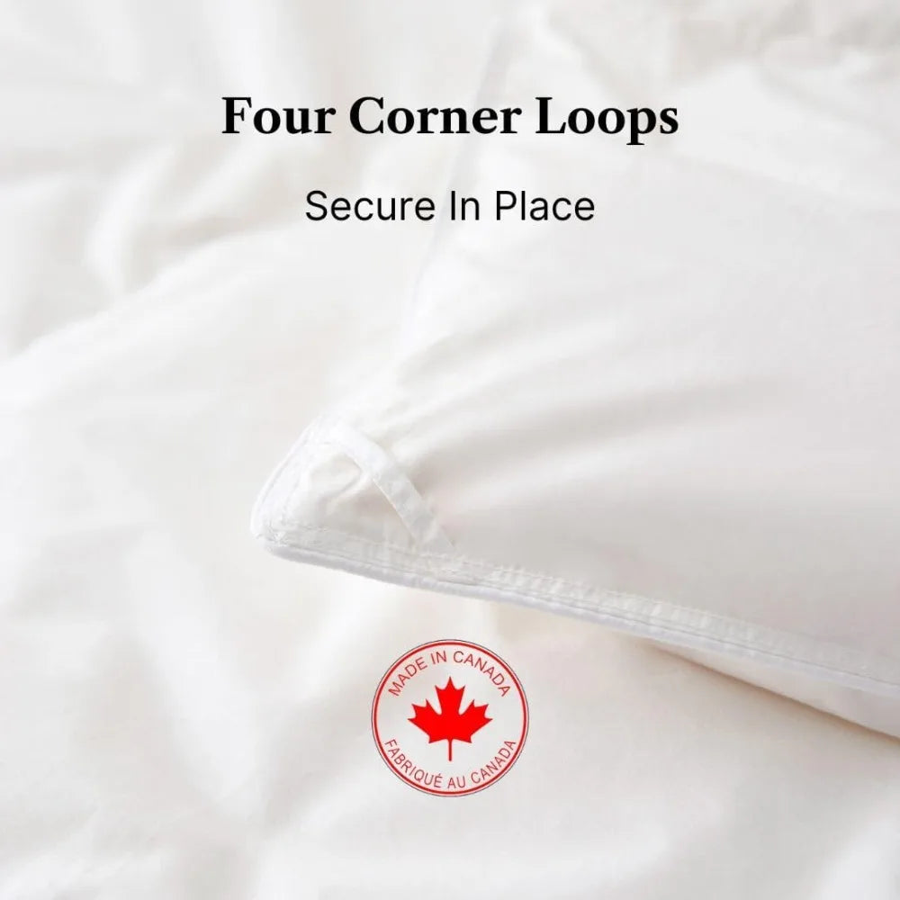 Canadian Made Queen Size Royal Elite Down Comforter White Duvet With Corner Tabs