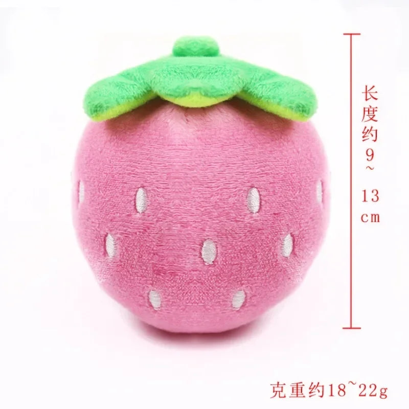 Strawberry Plush Squeaky Pet Toy For Dogs Cats Squeaker