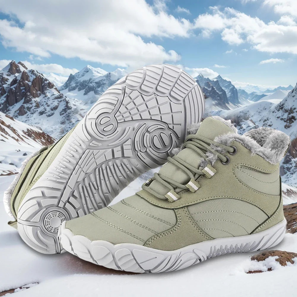 Unisex Waterproof Winter Hiking Shoes Fur Lined Warm Cotton Snow Boots