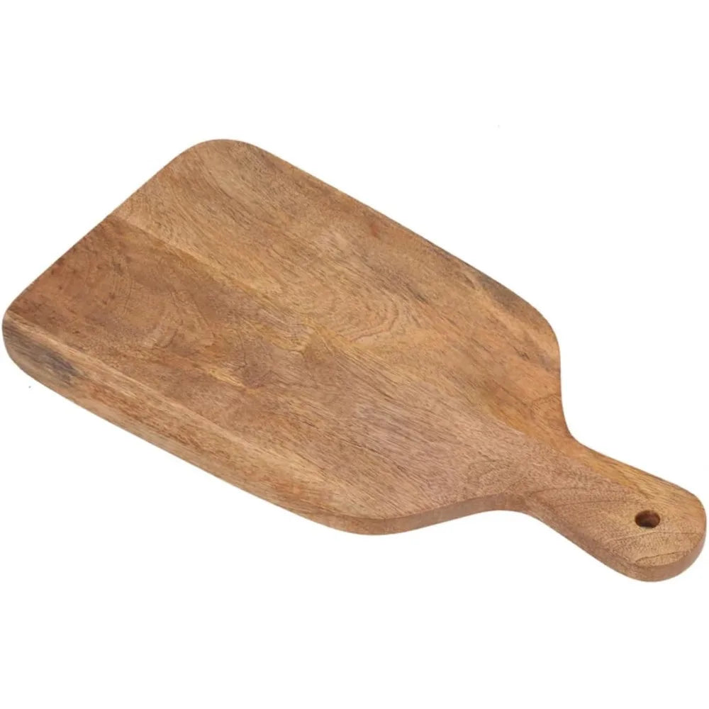 Wood Cutting Board 17x19 Mango Wood with Handle for Serving and Chopping