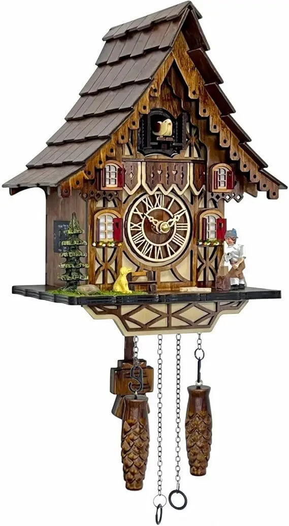 Cuckoo Clock For Wall Art Black Forest Antique With 12 Melodies Night Mode
