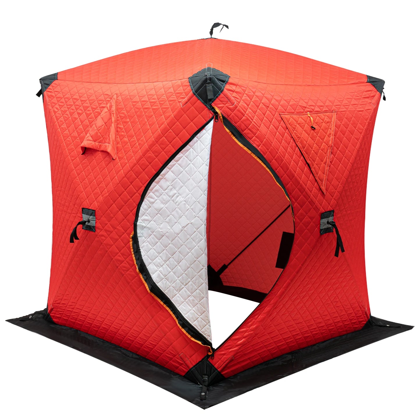 Portable Ice Fishing Tent For 1 To 2 People Outdoor Thermal Camping Shelter Red Orange Blue Camouflage