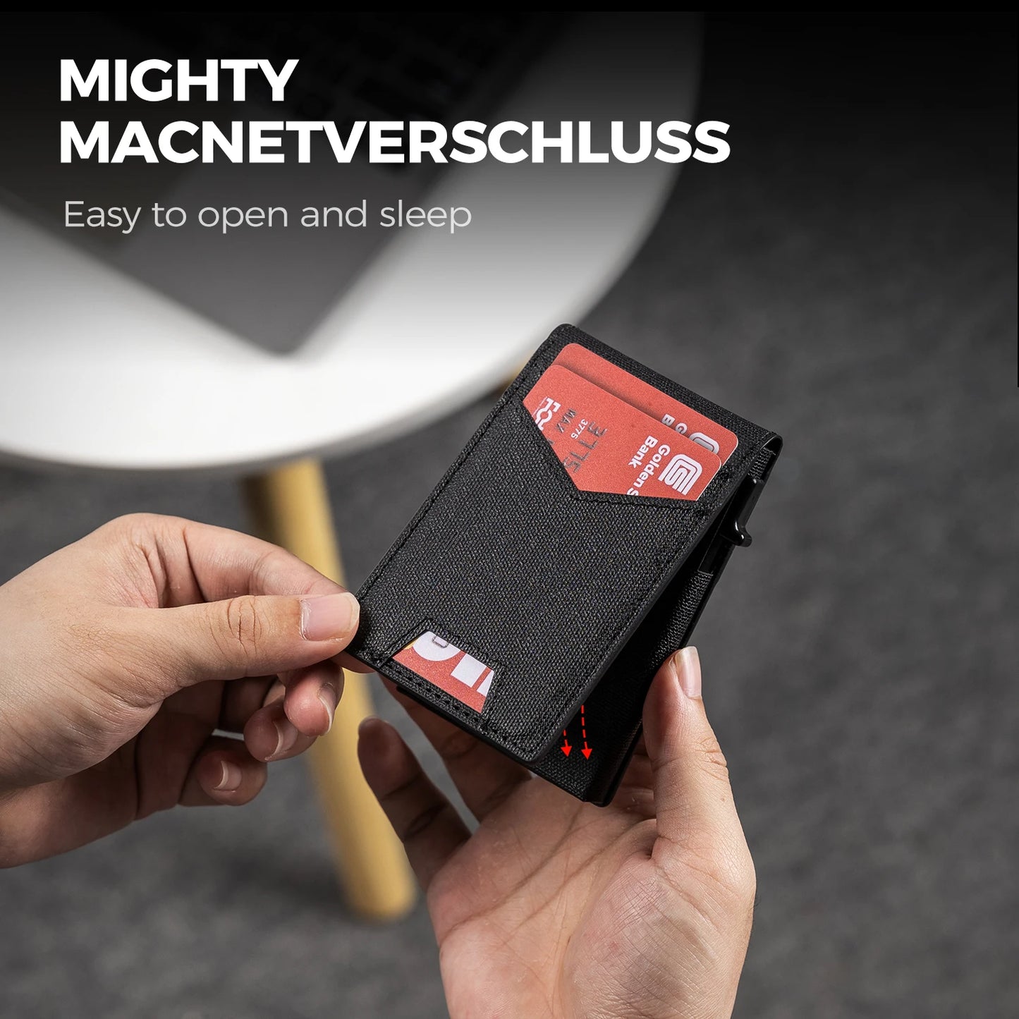 IWANTTI Minimalist Slim Cardholder RFID Blocking Front Pocket Wallet For Men