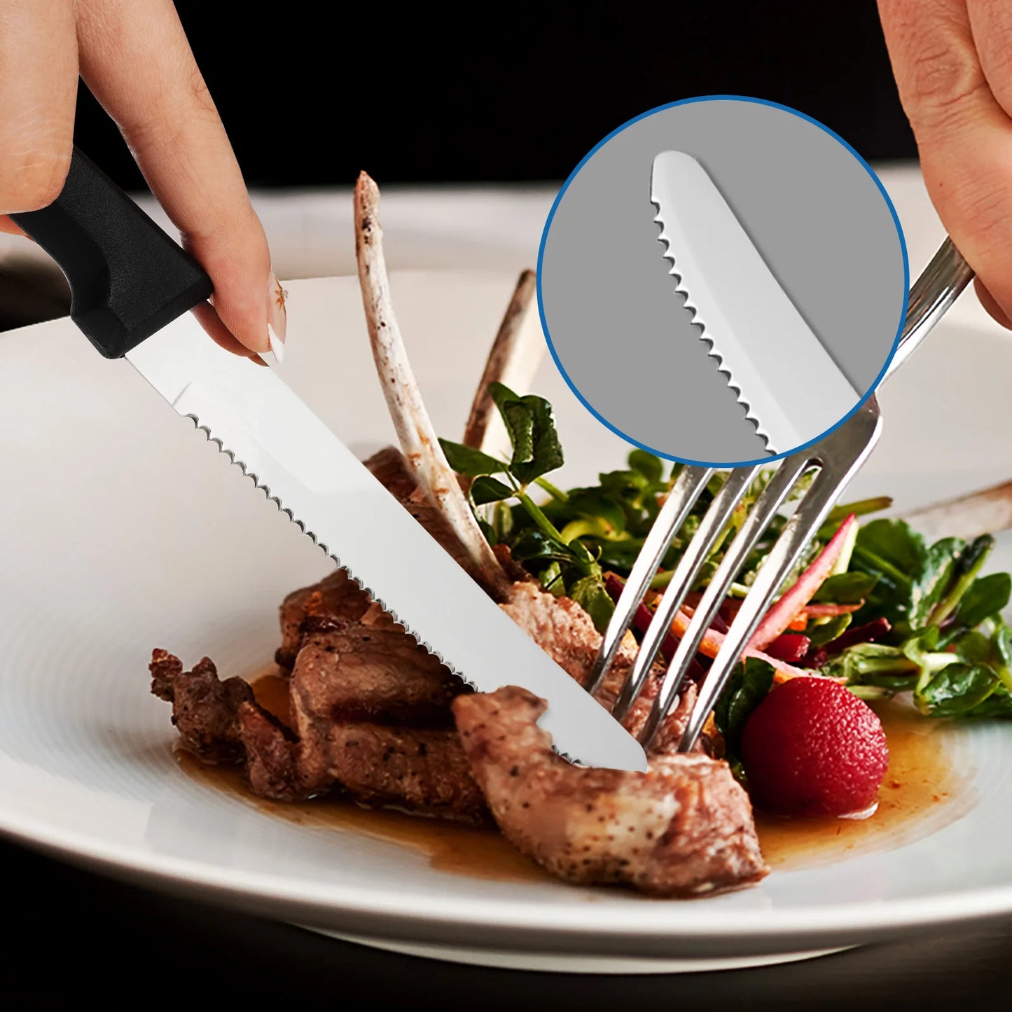 Hansmart 36 Piece Steel Steak Knife Set Plastic Handles Dishwasher Safe