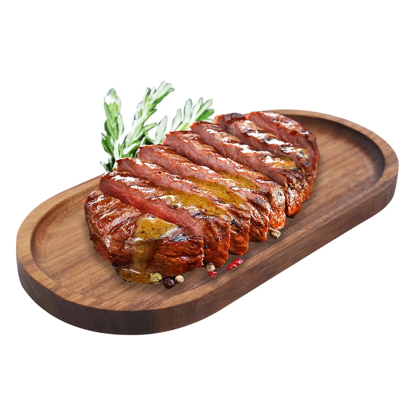 Oval Wooden Serving Tray Set of 12 10x5x0.78in for Coffee Table Decor