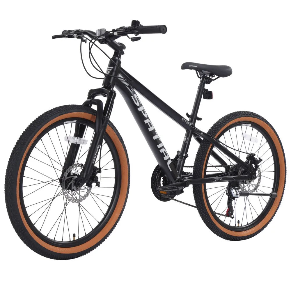 Spatial 24 Inch Mountain Bike 21 Speed Aluminum Frame MTB With Dual Disc Brakes For Teens And Adults