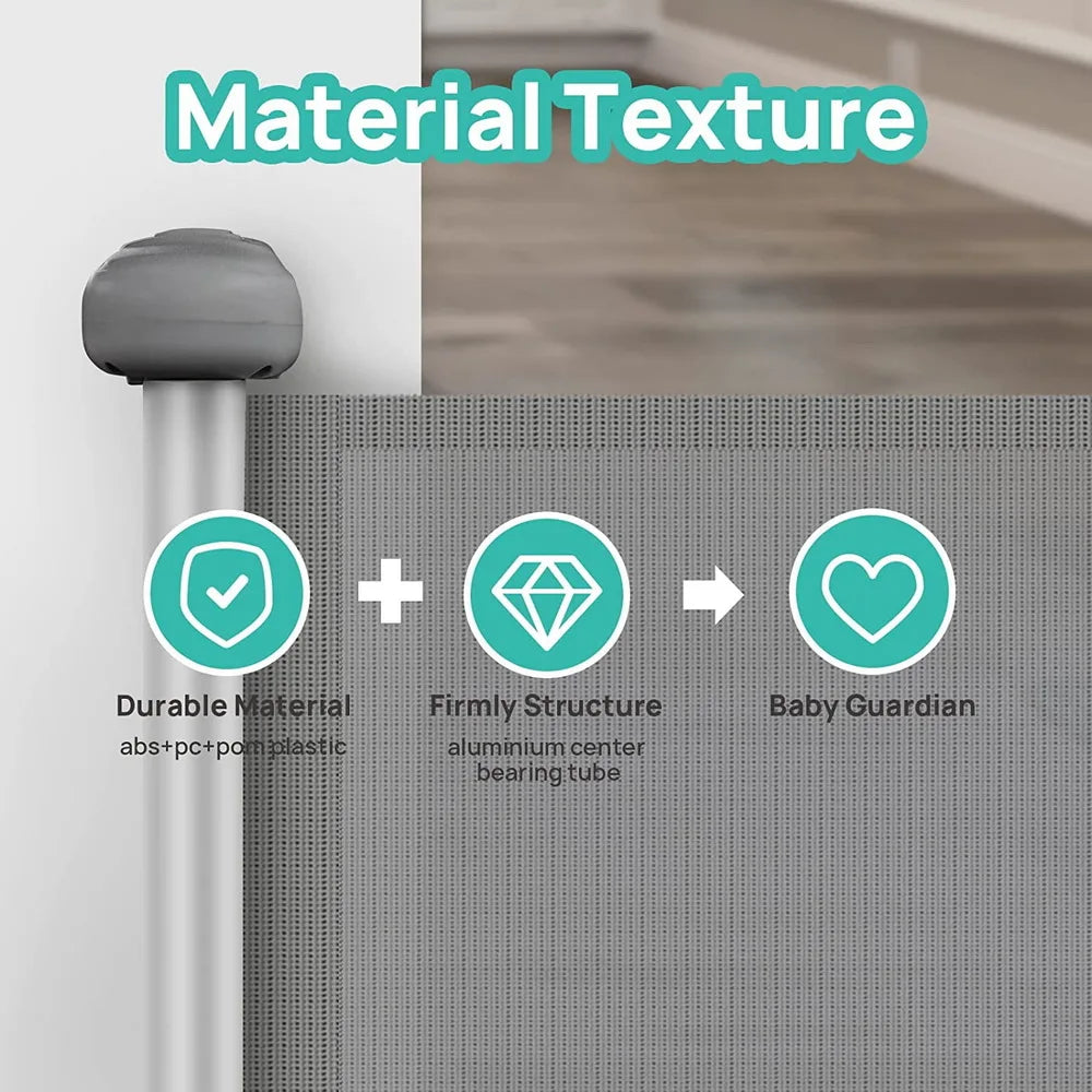 Retractable Baby Gate 71 Inch For Doorways Stairs Hallways Indoor Outdoor Pet