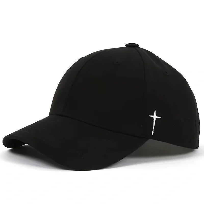 Unisex Cross Embroidery Snapback Baseball Cap Adjustable