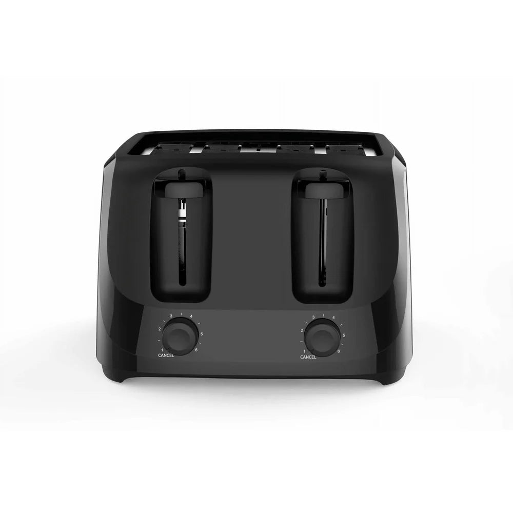4 Slice Toaster with 6 Shade Settings Removable Crumb Tray Auto-Centering Guides Easy Operation Cord Wrap Tidy Countertop