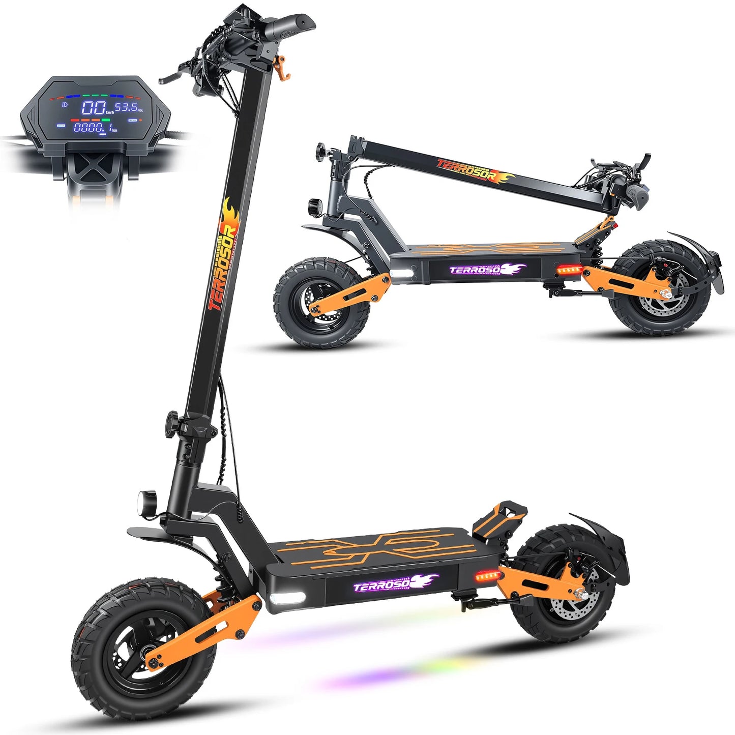 LELEKUAIC Folding Electric Scooter for Adults 48V 11 Inch Off Road Suspension