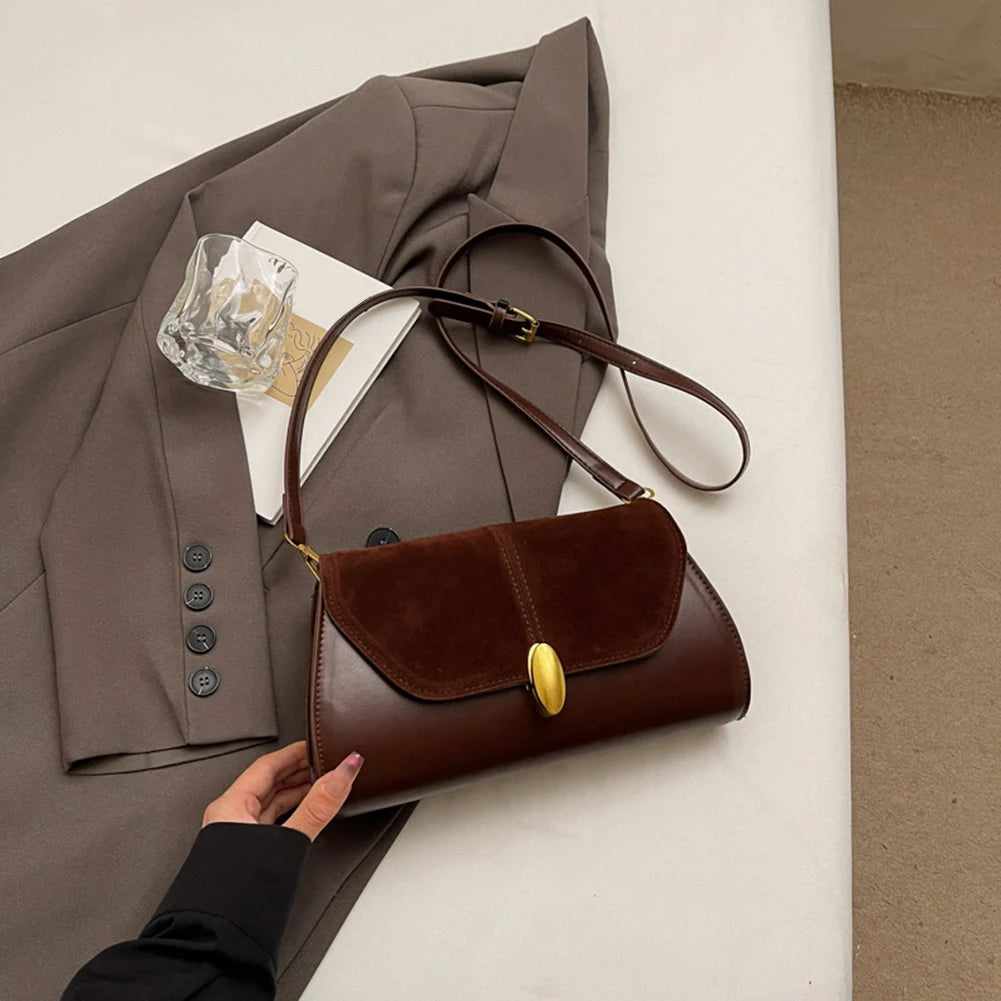 Fashion PU Shoulder Bag Stylish Crossbody Bag With Adjustable Strap Vintage Small Tote Bag For Everyday And Commuting