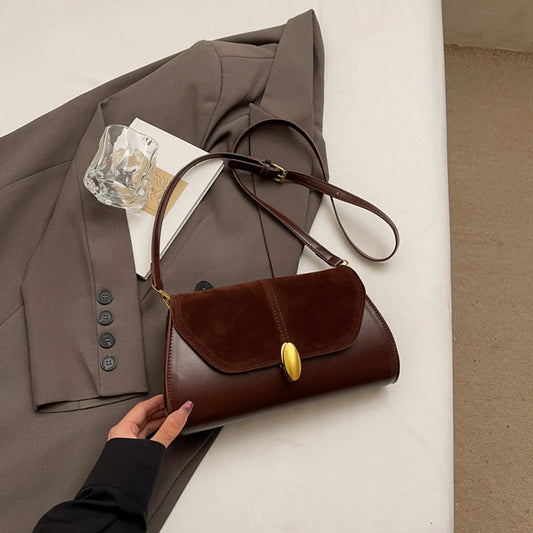 Fashion PU Shoulder Bag Stylish Crossbody Bag With Adjustable Strap Vintage Small Tote Bag For Everyday And Commuting