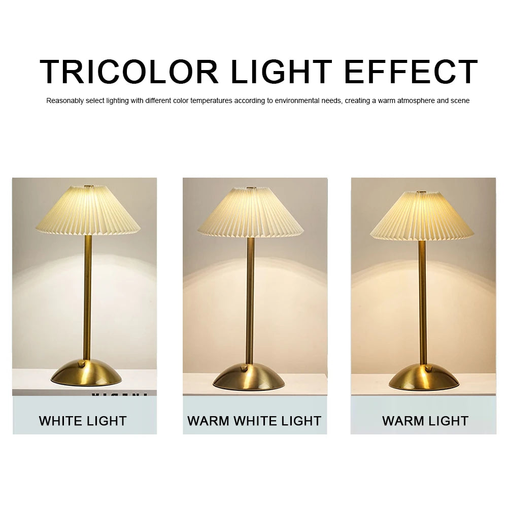 Nordic Pleated Table Lamp USB Charging Art Atmosphere Lamp