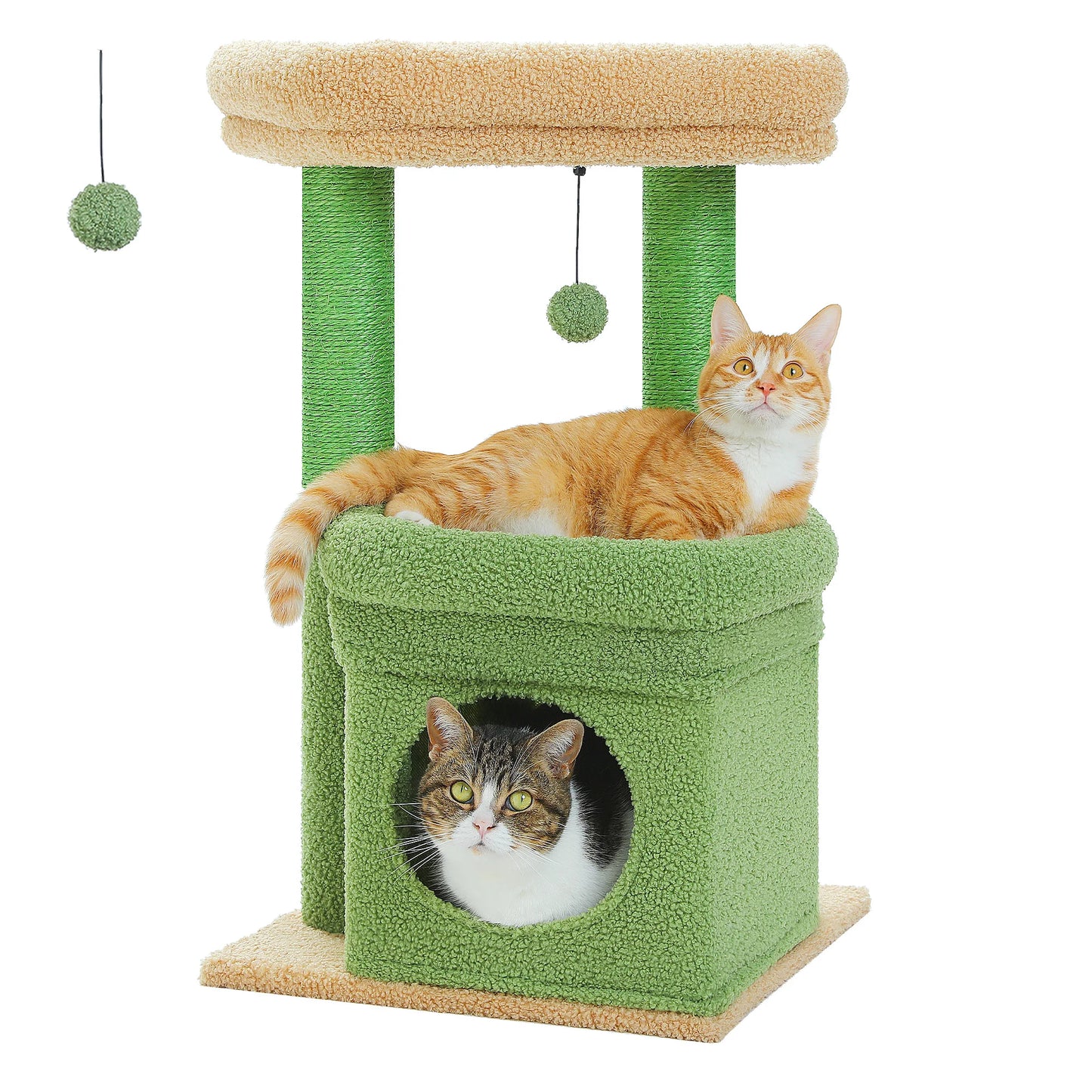 Cat Tree Tower With Cozy Condo And Wide Top Perch Sisal Posts For Indoor Cats