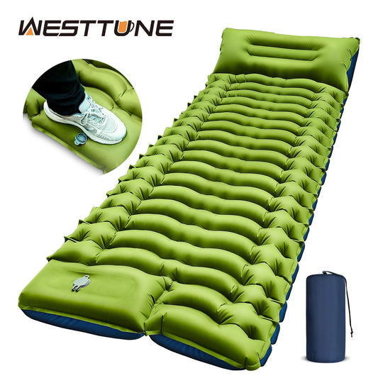WestTune Ultralight Camping Sleeping Pad With Pillow Pump