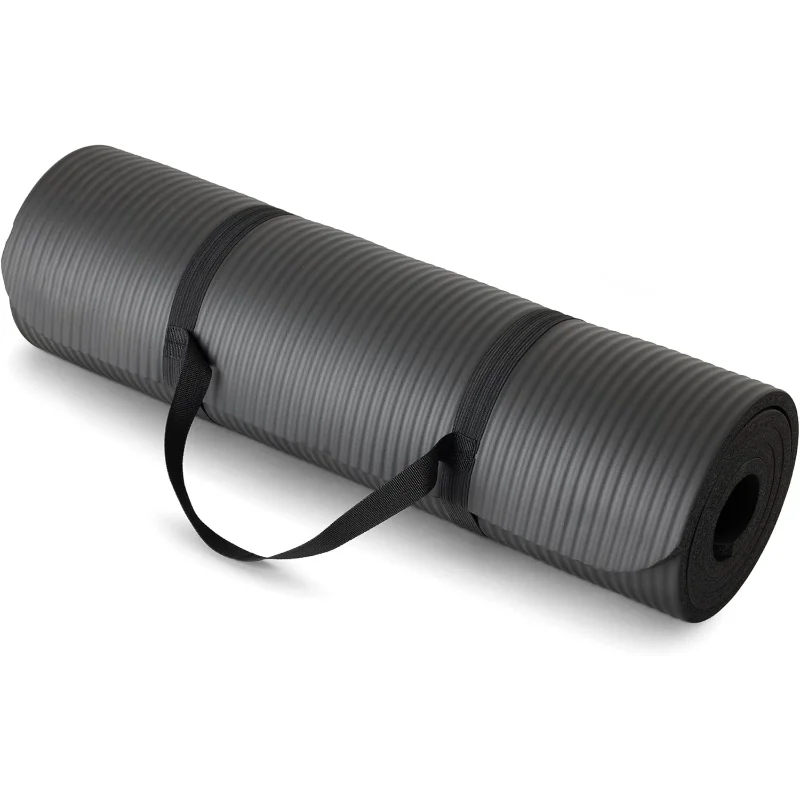 Extra Thick Half Inch Yoga Mat With Carrying Strap Cushioned Support For Fitness