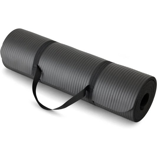 Extra Thick Half Inch Yoga Mat With Carrying Strap Cushioned Support For Fitness