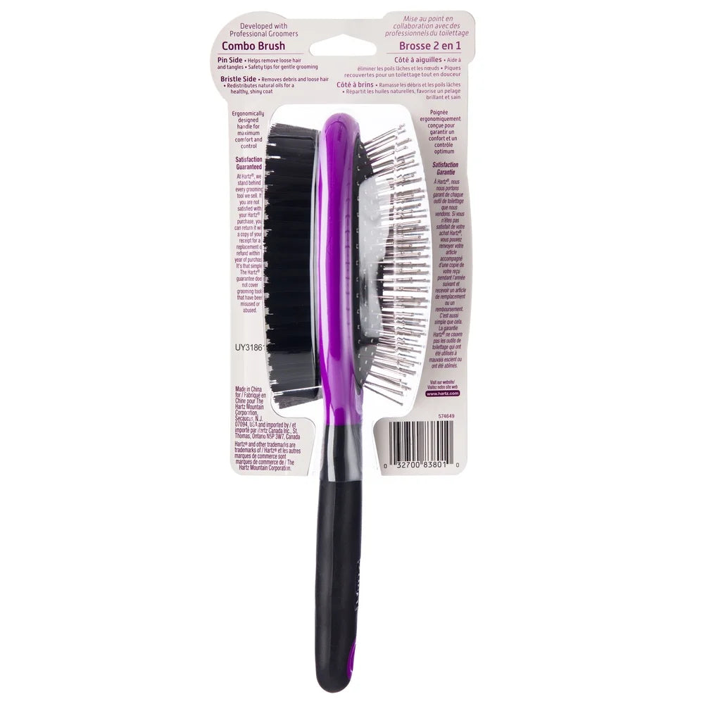 Dog Grooming Detangling Brush Double Sided Nylon Bristles