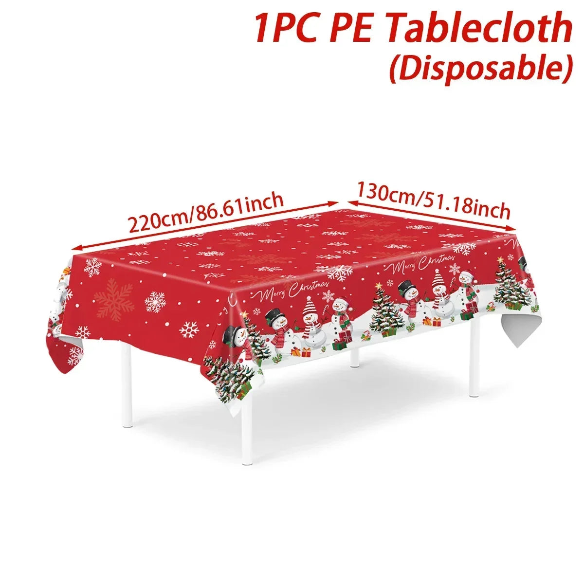 Christmas Snowflake Plastic Tablecloth For Navidad Natal And New Year Decor