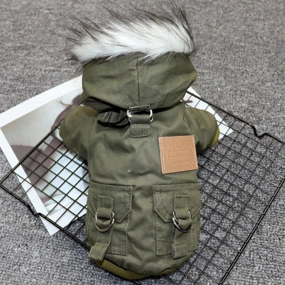 Dog Jacket With Harness Winter Coat Windproof Outdoor Warm Hoodie Vest for Sizes