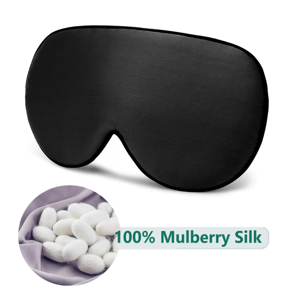 Mulberry Silk Sleep Mask For Sleeping Light Blocking Soft Comfort Eye Cover