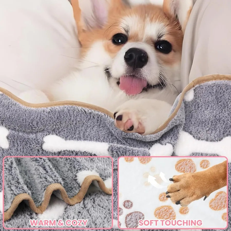 3 Pcs Dog Blanket Calming Super Soft Sleep Mat Washable Small Medium Large Dogs