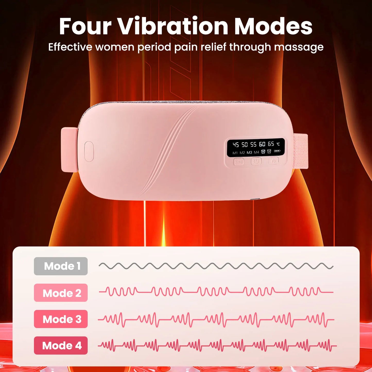 Uterus Warming Belt Electric Thermal Pad Waist Heating Belt Period Pain Relief Waist Protection Hot Compression Vibration Belt