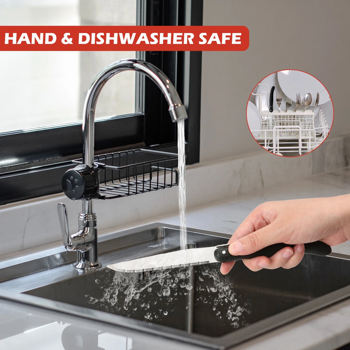 KitchenTrend 6 Piece Knife Set VG10 Core Includes Steak Knives Fruit Peeler