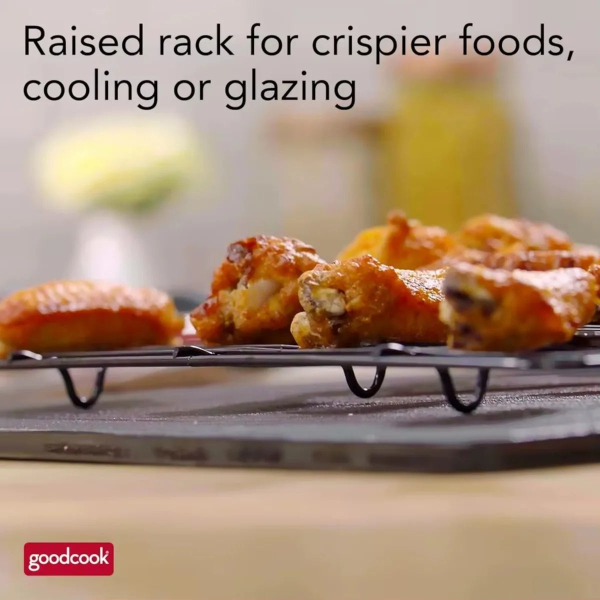 Nonstick Carbon Steel Baking Pan And Raised Wire Rack For Crispy Bacon Pizza Wings Multipurpose Sheet Pan